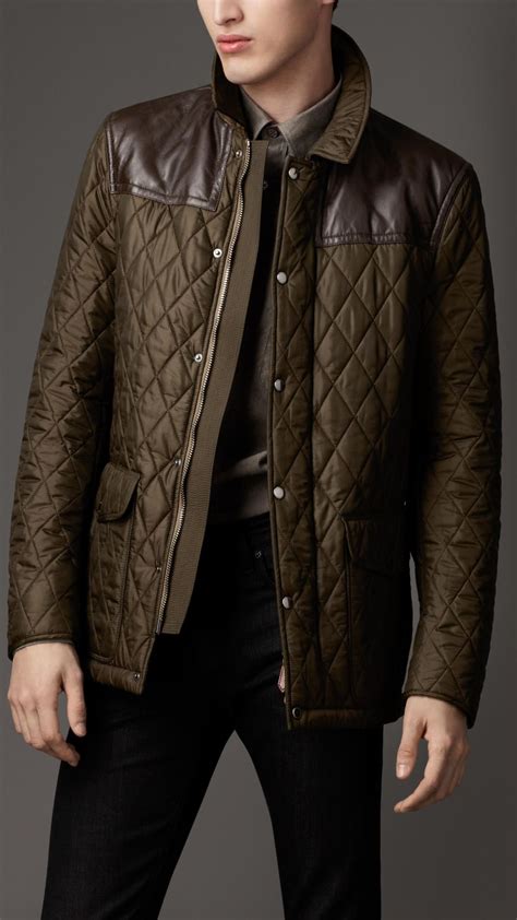 burberry leather jacket for men|Burberry quilted jacket men's.